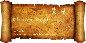 Kácsor Antal névjegykártya