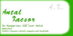 antal kacsor business card